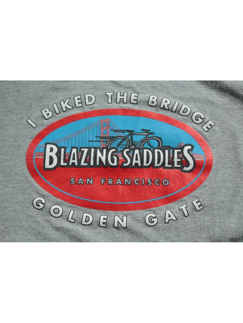 I Biked the Golden Gate Bridge Blazing Saddles Long Sleeve T-Shirt L California